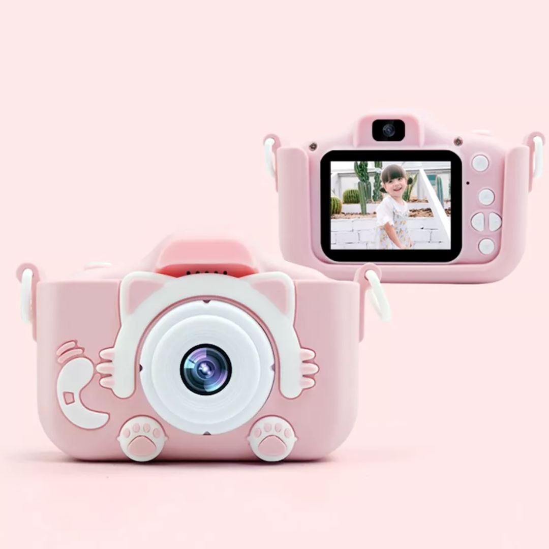 Mini Câmera Fotográfica Infantil 20MP - Rosa Brincar Mundo Azul