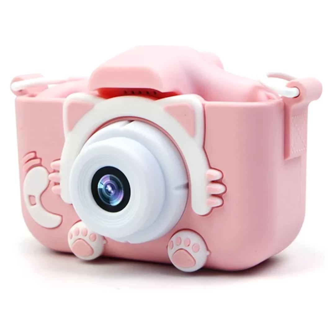 Mini Câmera Fotográfica Infantil 20MP - Rosa Brincar Mundo Azul