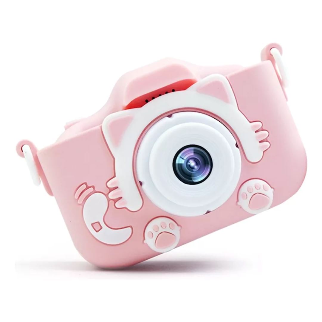 Mini Câmera Fotográfica Infantil 20MP - Rosa Brincar Mundo Azul