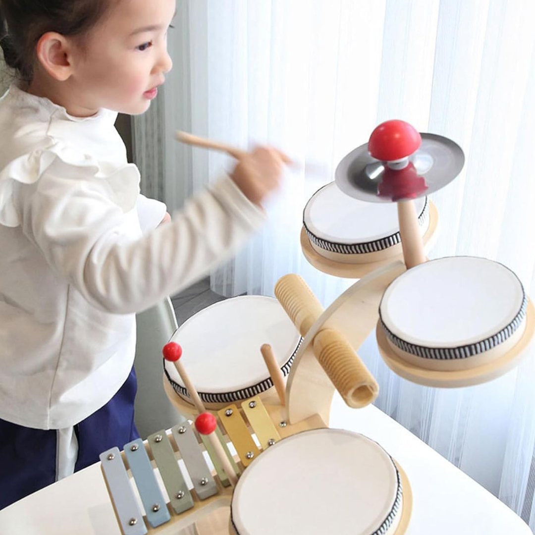 Kit Musical Montessori em Madeira para Crianças - 2 Camadas