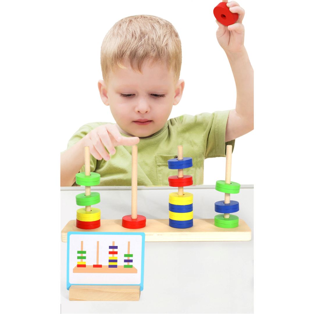 Blocos Magnéticos Montessori de Correspondência de Cores - Brinquedo Educativo Infantil Construção008 Brincar Mundo Azul 