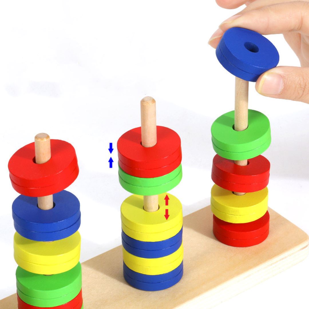 Blocos Magnéticos Montessori de Correspondência de Cores - Brinquedo Educativo Infantil Construção008 Brincar Mundo Azul 