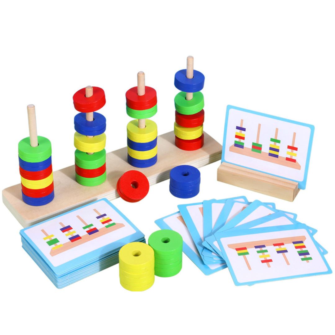 Blocos Magnéticos Montessori de Correspondência de Cores - Brinquedo Educativo Infantil Construção008 Brincar Mundo Azul 