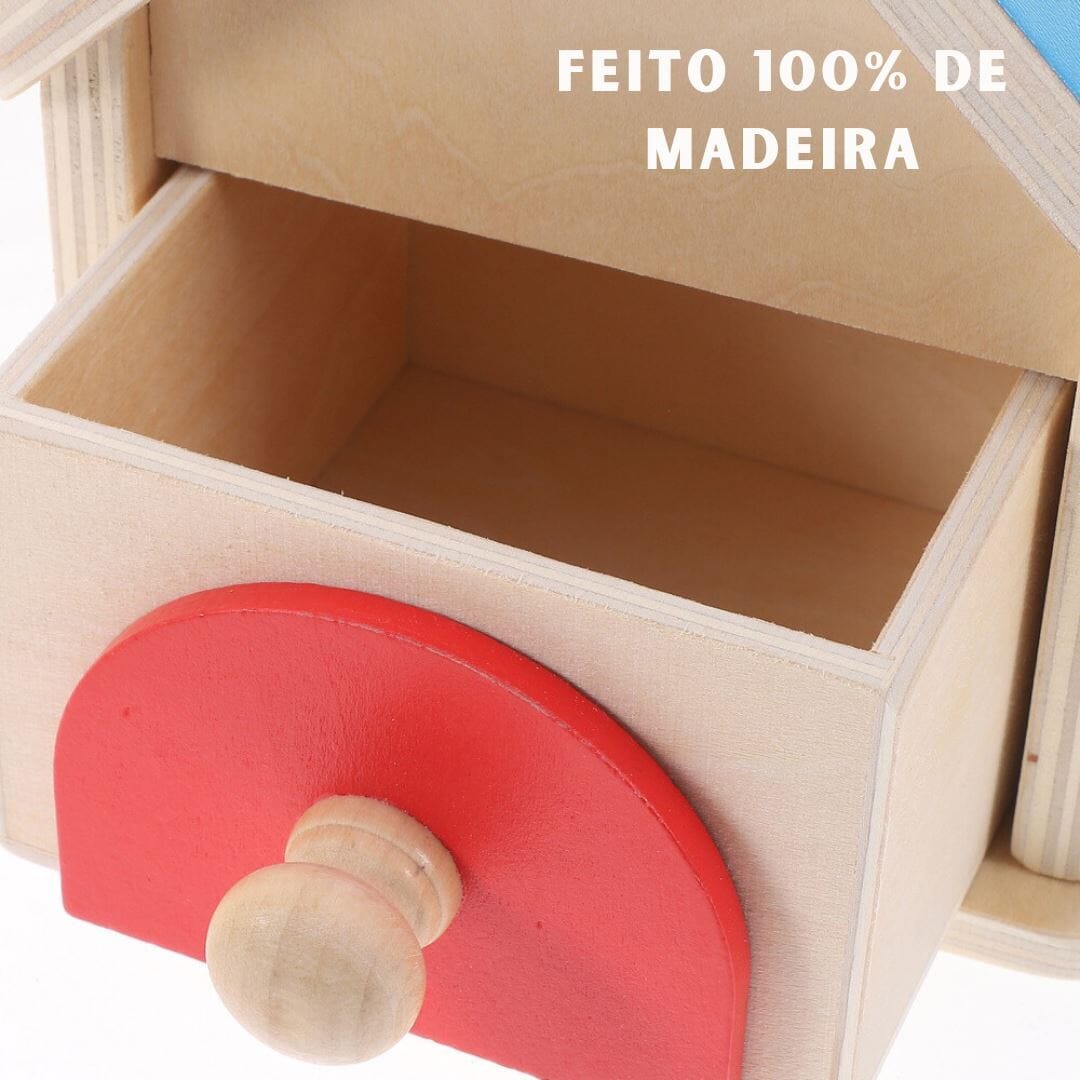 Casinha de Madeira Montessori para Habilidades Motoras Habilidades Motoras009 Brincar Mundo Azul 