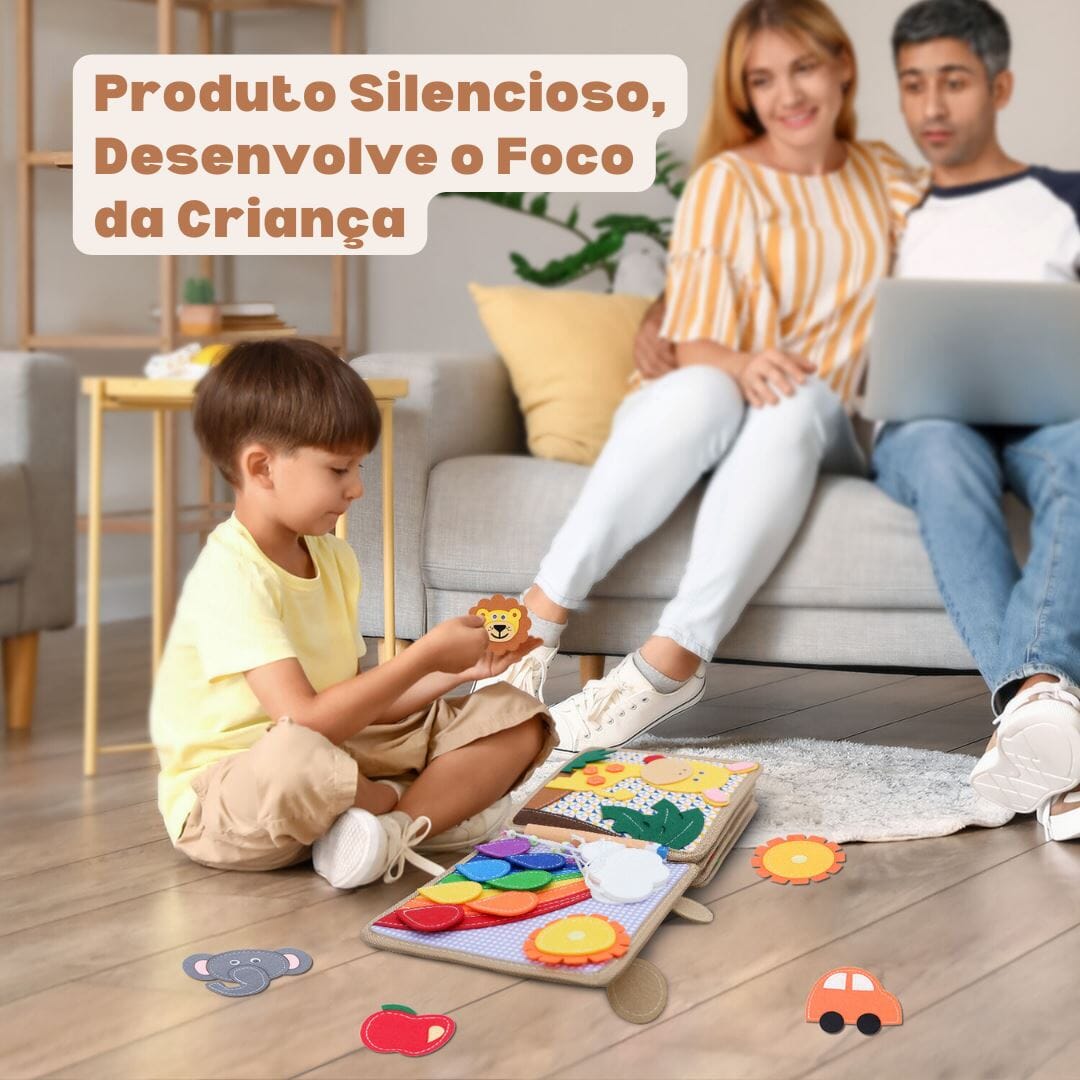 Livro Sensorial de Atividades Montessori - Fazenda Montessori004 Brincar Mundo Azul 