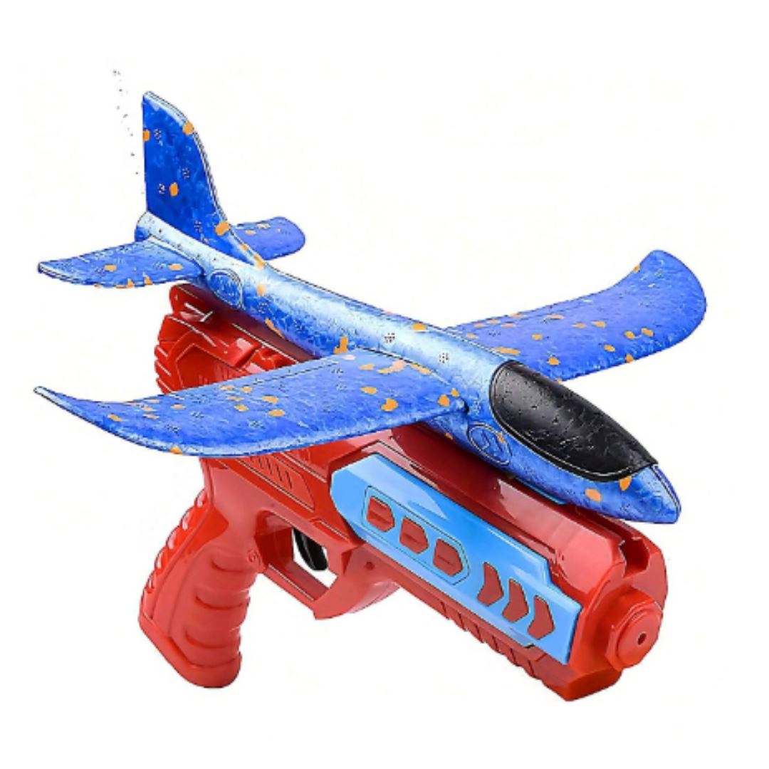 Pistola Lança Avião em Espuma - Vermelho Brinquedos Sensoriais009 Brincar Mundo Azul 