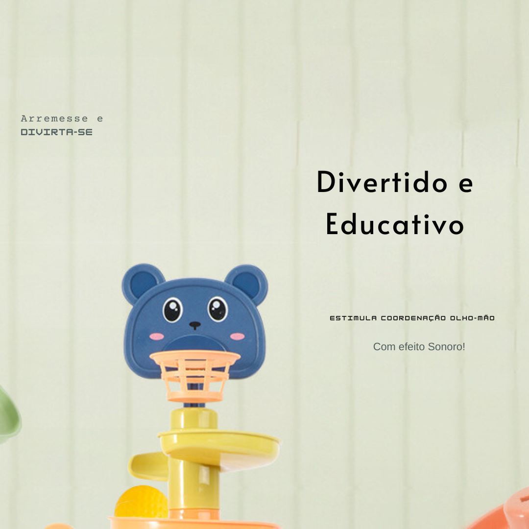 Torre de Bolinhas Giratórias Empilháveis para Bebês - Brinquedo Educativo Precoce Montessori002 Brincar Mundo Azul 